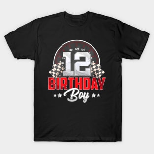 Race Car 12Th Birthday Boy Party Racing 12 Year Old Pit T-Shirt